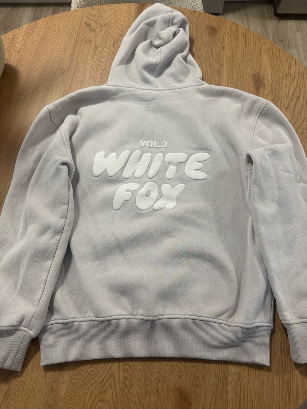 White Fox Boutique Gray Hoodie with White Logo